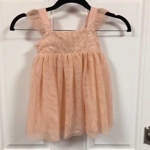 The Children's Place Sleeveless Peach Sparkly Dress - Size 18/24 Mos